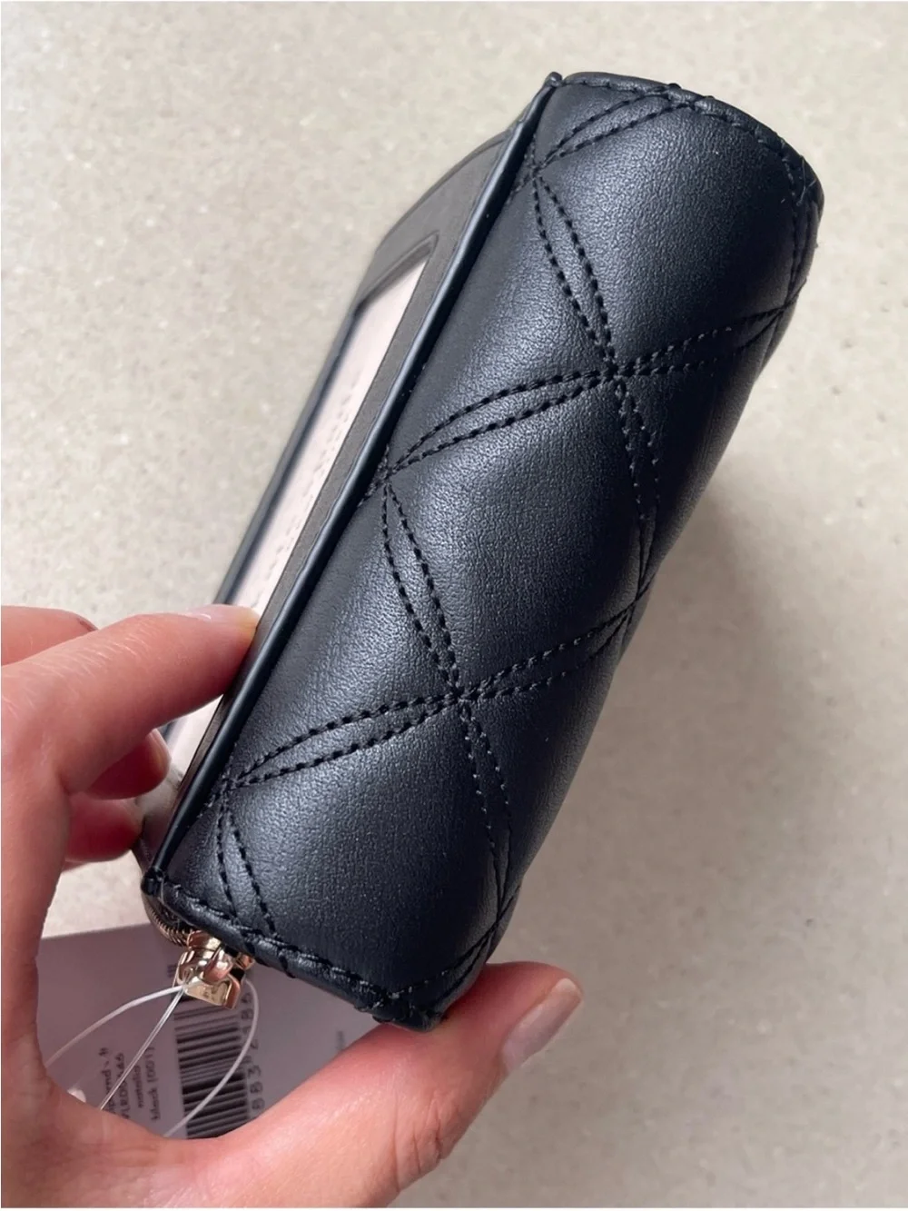 Kate Spade ♠️ Natalia Quilted Smooth Leather Small Zip Around Wallet WLR00646